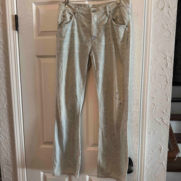 Citizens Of Humanity Blue & White Railroad style jeans with splatters - Sz 28 - Picture 1 of 14